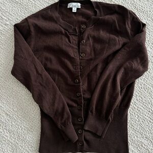 L’ACADAMIE KNIT BROWN CARDIGAN | EUC S